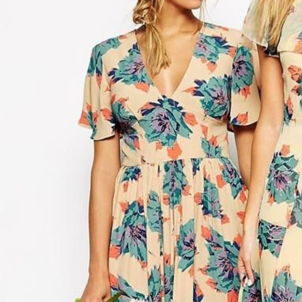 Asos flutter sleeve dress